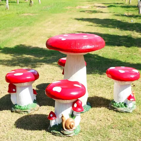 Custom Garden Outdoor Decoration Fiberglass Cartoon Mushroom Table And Chair - Buy Fiberglass Cartoon Mushroom Table And Chair,Outdoor Fiberglass Cartoon Table And Chair,Custom Garden Fiberglass Mushroom Table And Chair Product on Alibaba.com Mushroom Table And Chairs, Nursery Table, Mushroom Ornaments, Cartoon Mushroom, Mushroom Table, Summer Patio, Outdoor Patio Set, Outdoor Tables And Chairs, Table And Chair Set