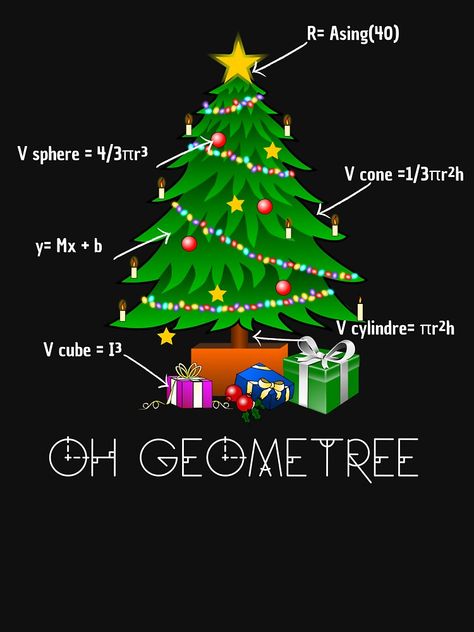 "Funny Math Geometry Christmas Tree Geometree Teacher" T-shirt by ILHAMI | Redbubble Funny Math, Math Humor, Math Geometry, Christmas Funny, Teacher Tshirts, Christmas Humor, Tshirt Colors, Geometry, Funny Tshirts