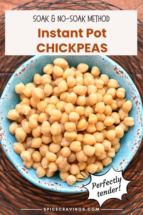 Learn how to cook perfectly tender Instant Pot chickpeas using the soak and no-soak method, along with tips on how to store and use them. #instantpotrecipes #chickpeas Pressure Cooker Chickpeas, Cooking Chickpeas, Instant Pot Chickpeas, Vegetarian Side Dishes, Chickpea Recipes, Fool Proof Recipes, How To Store, Instant Pot Pressure Cooker, Pressure Cooker Recipes