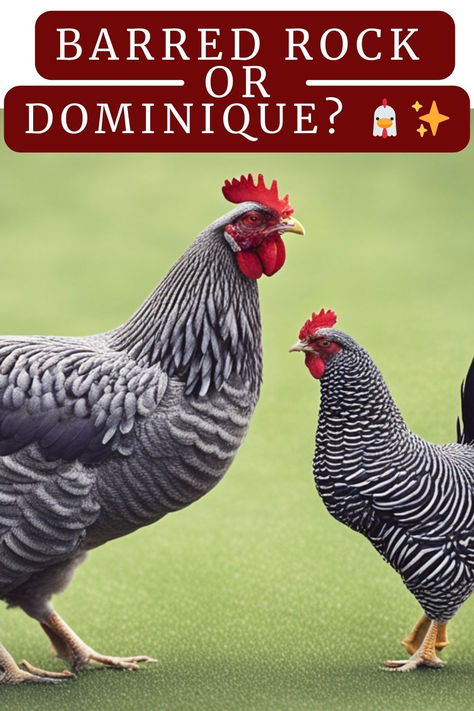 Picking The Perfect Chicken Breed Can Be Tricky. 🤔 Discover The Differences Between Barred Rock And Dominique Chickens And Decide Which Is The Feathered Fit For Your Flock! 🐓🏡 Click For A Breed Breakdown! #ChickenBreeds #BarredRock #DominiqueChickens #BackyardPoultry #HomesteadChickens #FarmLife #PoultryChoice #ChickenKeeping #RaisingChickens #ChickenFacts #BreedComparison #Homesteading #RuralLiving #EggLayers #BarnyardPets #CountryLife #SustainableFarming #ChickenLove #FeatheredFriends Dominique Chicken, Dominique Chickens, Barred Rock Chickens, Chicken Facts, Barred Rock, Live Chicken, Chicken Barn, Chicken Eating, Backyard Poultry