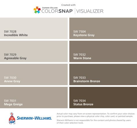 Green House Color, Greige Kitchen, Agreeable Gray Sherwin Williams, Anew Gray, Interior Paint Colors Schemes, Sherwin Williams Gray, Mindful Gray, Agreeable Gray, Sherwin Williams Paint Colors