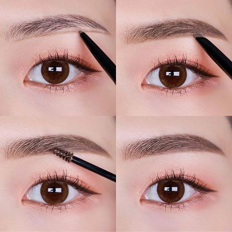 Asian Eyebrows, Korean Eyebrows, Draw Eyebrows, Membentuk Alis, Bentuk Alis, Precisely My Brow Pencil, Natural Beauty Makeup, Korean Makeup Tutorials, Korea Makeup