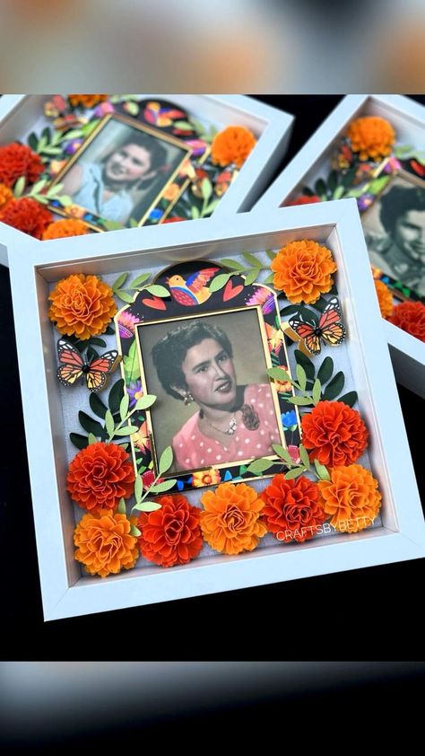 Shrines And Altars Ideas How To Make, Dia De Los Muertos Basket Ideas, Dia De Los Muertos Cubicle Decor, Modern Ofrenda Ideas, Shadowbox Ofrenda, How To Make Your Own Ofrenda, Home Ofrenda Ideas, Dia De Los Muertos Cricut Ideas, Small Altar Ideas Dia De Los Muertos