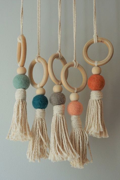 Felt Ball Car Diffuser Diy, Macrame Car Mirror Hanger, Macrame Car Diffuser Diy, Easy Macrame Knots, Diy Wall Art Painting, Macrame With Beads, Painting Ideas Wall, Macrame Car Diffuser, Craft Home Decor Ideas