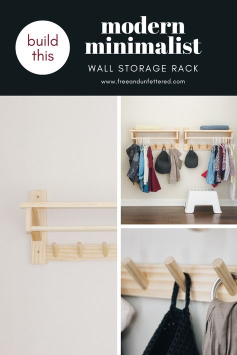 Diy Clothing Rack, Wall Mounted Clothing Rack, Resin Patio Furniture, Minimal Storage, Montessori Bedroom, Diy Clothes Rack, Toddler Coat, Montessori Furniture, Diy Clothing