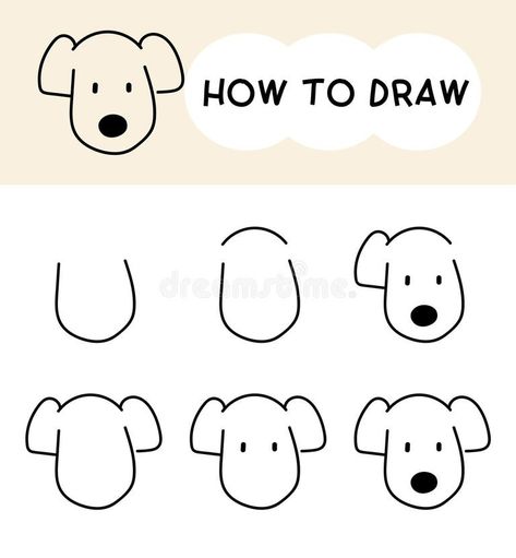 Learn To Draw Step Step Stock Illustrations – 1,100 Learn To Draw Step Step Stock Illustrations, Vectors & Clipart - Dreamstime - Page 2 Draw Dog Face, Cartoon Step By Step, Draw Dog, Book Vector Illustration, Art School Kids, Book Vector, Face Cartoon, Pencil Drawings Of Animals, Abstract Animal Art