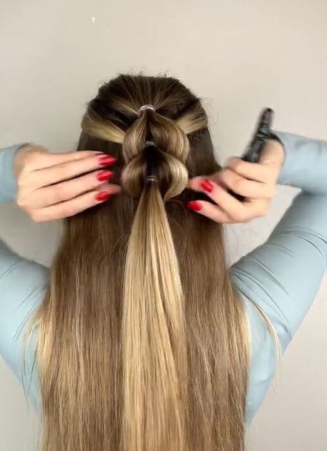 How To Pull Through Braid Tutorials, Easy Pullback Hairstyles Simple, Easy Hairstyles For Long Hair Pulled Back, Simple Hairstyles Pulled Back, Hairstyles For Long Hair Pulled Back, Easy Pull Through Braid Hair Tutorials, Jumbo Pull Through Braid Tutorial, Pull Through Braid Ponytail Tutorial, Boho Hairstyles For Long Hair Braids