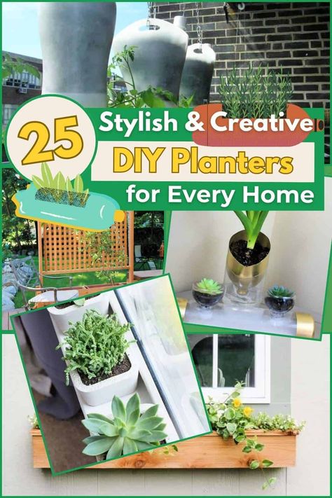 Turn your garden or home into a green paradise with these fun and unique DIY planter ideas. Whether you want something simple or a bit more decorative, these planters will add life to any space. Perfect for both indoors and outdoors. Diy Outdoor Projects, Diy Planter, Outdoor Diy Projects, Planter Ideas, Diy Planters, Decorative Accents, Outdoor Projects, Unique Diy, Diy Outdoor