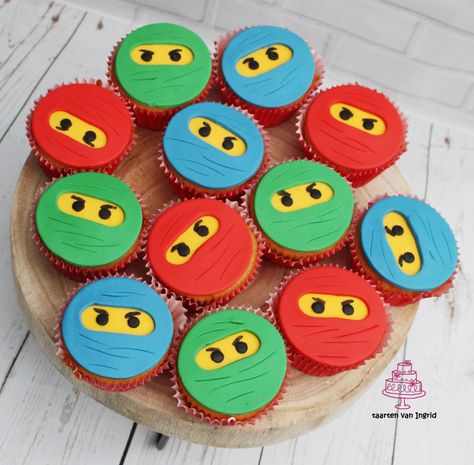 Lego Ninjago Cupcakes, Ninjago Cupcakes, Ninjago Cake, Ninjago Cakes, Ninjago Birthday Party, Ninjago Birthday, Ninjago Party, Baking Cupcakes, Lego Ninjago