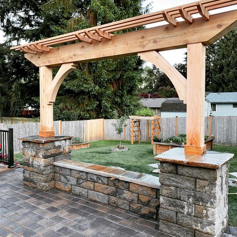 Bench With Pergola, Patio Arbor, Pergola With Bench, Arbour Garden Ideas, Arbor Ideas, Rustic Arbor, Diy Backyard Fence, Garden Gates And Fencing, Backyard Walkway