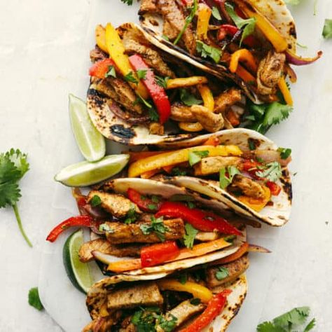 Pork Fajitas - The Recipe Critic Pork Fajitas, Soft Tortillas, Meat And Veggies, Mexican Flavors, Homemade Fajita Seasoning, Fajitas Recipe, The Recipe Critic, Recipe Critic, Lean Pork