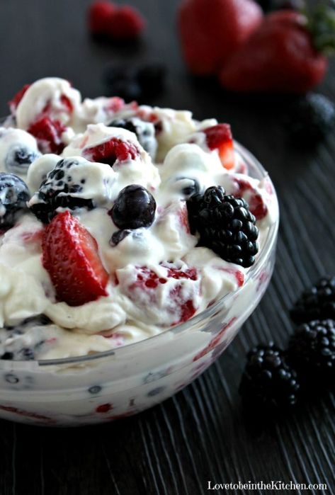 Mascarpone Berry Salad- The perfect summer fruit salad! Delicious fresh mixed berries added to a creamy whipped mascarpone cream makes for the perfect side dish! Any dessert with berries in it is my favorite dessert in the summer. For years my husband and I have enjoyed making mascarpone cream with berries on top. So recently... Read More » Whipped Fruit Dessert, Berries With Whipped Cream, Marscapone Fruit Dessert, Berries And Mascarpone, Fruit And Whipped Cream Desserts, Berries And Whipped Cream Dessert, Fruit And Cream Dessert, Berries And Cream Dessert, Fruit With Whipped Cream