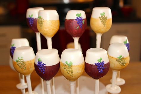 These would be the perfect thing to make whenever I go with Lisa or Jen to the wine tasting parties :) Wine Glass Cake, No Bake Truffles, Cake Pop Designs, Savory Cakes, Wine Cake, Wine Tasting Party, Salty Cake, Cookie Pops, Truffle Recipe