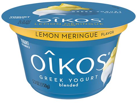 Oikos Yogurt, Oikos Greek Yogurt, Greek Yogurt Flavors, Banana Ice Cream, After School Snacks, Banana Cream, Yogurt Cups, Lemon Meringue, Toasted Coconut