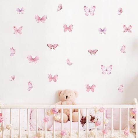 PRICES MAY VARY. 【What You Will Get】You will receive 6 sheets of colorful inspirational wall decals,each sheet approx size is 22.5*30cm/8.86*11.81inch. 1 Set of 34 elements. Each element for girls wall decals sticks separately. 【Premium Material】Our wall stickers flowers are made of premium pvc material,safe to use, reliable,durable. Removable and leave no traces of glue.Our wall decals for little girls room are not reusable. 【Easy to use】These colorful inspirational wall stickers can stick to a Kids Bedroom Wall Decals, Wall Decals Living Room, Girls Wall Stickers, Butterfly Nursery, Kids Bedroom Walls, Butterfly Wall Decals, Bedroom Murals, Wall Decals For Bedroom, Wall Decor Decals