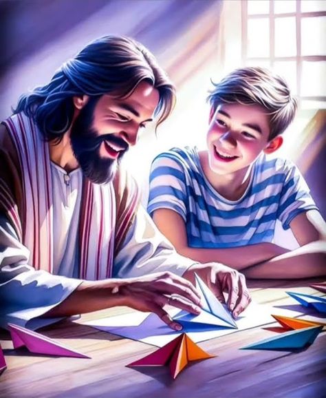 Jesus Smiling, Jesus Love Images, Childlike Faith, Christian Cartoons, Jesus Christ Painting, Jesus Artwork, Pictures Of Christ, Jesus Christ Artwork, Jesus And Mary Pictures