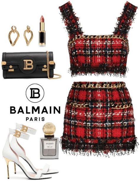 Balmain Dress Outfit, Balmain Outfits Women, Balmain Outfit, Balmain Fashion, Balmain Dress, Monochromatic Fashion, Outfit Layout, High Fashion Outfits, Classy Casual Outfits