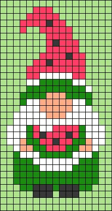 Gnome Pixel Pattern, Cross Stitch Patterns Pixel, Perler Bead Gnome Pattern, Gnome Alpha Pattern, Graphgan Patterns Free Charts, Gnome Perler Beads, Gnome Perler Bead Patterns, Perler Beads Designs Pattern, Christmas Perler Bead Patterns