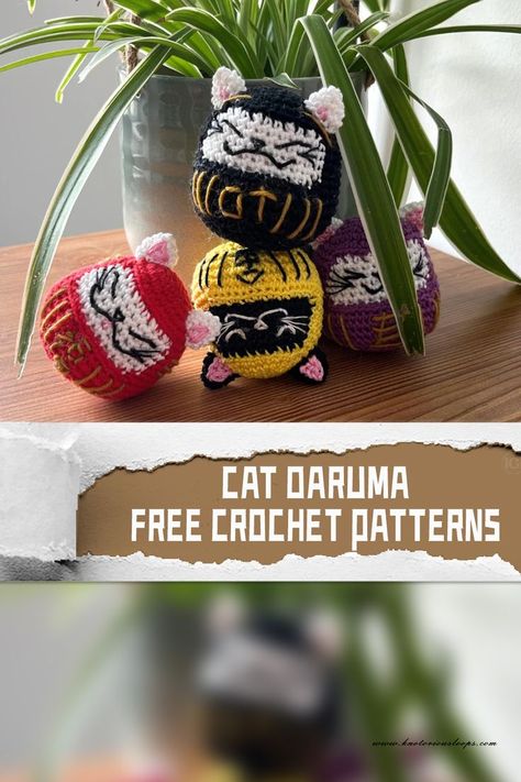 These charming FREE Cat Daruma crochet patterns embody the spirit of determination and the joy of creating something beautiful. #freecrochetpatterns Something Unique, Free Cats, Free Cat, Maneki Neko, Lucky Cat, Something Beautiful, The Spirit, Free Crochet Pattern, Free Crochet