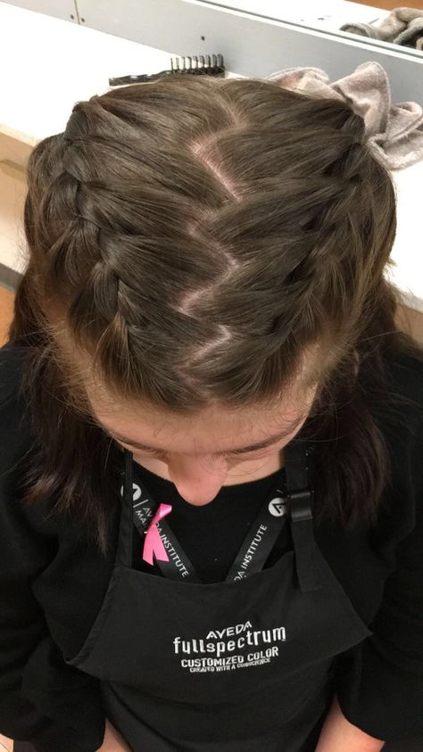 Zig Zag French Braid, Zig Zag Part Pigtails, Zig Zag Part Hair Braids, Zig Zag Part Braids, Zigzag Part Hair, Zig Zag Hairstyle, Zig Zag Part Hair, Color Guard Hair, Kendall Hair