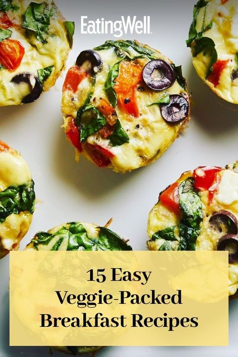 Veggie Egg Muffins Breakfast, Vegetables In Breakfast, Healthy Vegetable Breakfast Recipes, Protein And Vegetable Breakfast, Meat And Veggie Breakfast, Veggie Egg Cups Breakfast, Breakfast With Vegetables Ideas, Vegetables With Breakfast, Eggs Vegetables Breakfast