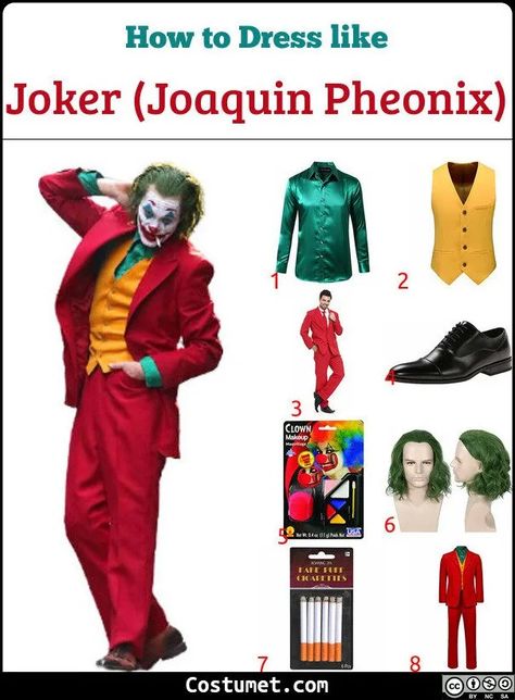 Joker – Joaquin Phoenix Costume for Cosplay & Halloween 2020 Joker Joaquin Phoenix Costume, Holloween Costume Ideas Joker, Joker Costume Ideas For Men, Joaquin Phoenix Joker Costume Female, The Joker Costume Men, Diy Joker Costume Male, Joker Halloween Makeup Men, Joker Halloween Costumes Men, Easy Joker Costume