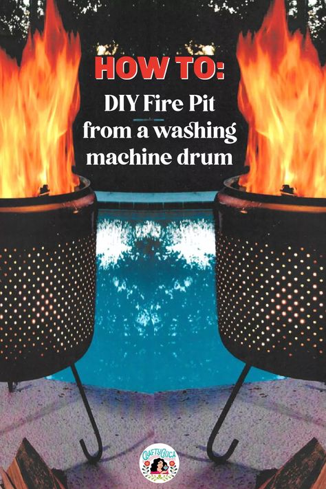 Washing Machine Drum Fire Pit, Fire Pit Drum, Drum Fire Pit, Best Fire Pit, Barbacoa Jardin, Diy Fire Pit Ideas, Diy Safety, Fire Pit Materials, Washing Machine Drum