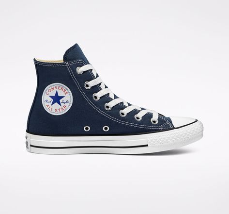 Converse Bleu, Navy Blue Converse, Navy Converse, Red Chucks, Platform Chucks, Shoe Converse, Custom Chuck Taylors, Blue High Tops, Outfit Pieces