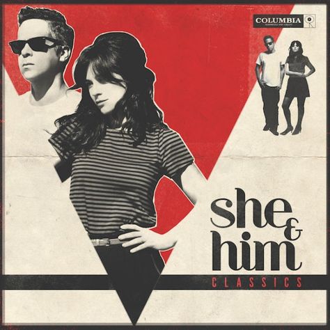 She & Him Classics (Columbia) Zooey Deschanel and M. Ward She And Him, Dusty Springfield, Johnny Mathis, Unchained Melody, Nylon Magazine, Carole King, Lp Cover, Zooey Deschanel, She & Him