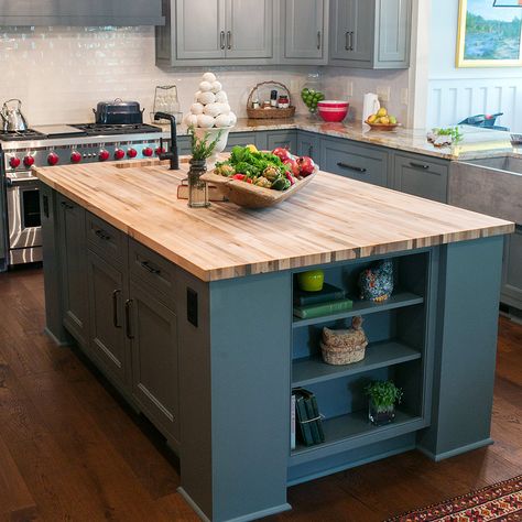 Stained Butcher Block, Butcher Block Countertops Kitchen, Kitchen Butcher Block, Butcher Block Kitchen Island, Kitchen Island With Stove, Butcher Block Island Kitchen, Home Depot Kitchen, Butcher Block Island, Butcher Block Kitchen