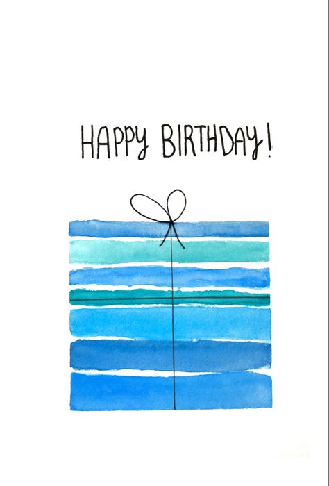 Blue birthday present Watercolor Birthday Cards For Men, Male Happy Birthday Images, Blue Birthday Card, Watercolor Birthday Card, Happy Birthday Blue, House Fence, Mom Goals, Happy Birthday Husband, Watercolor Birthday Cards