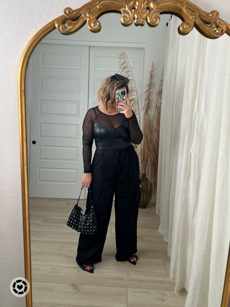 Mesh top xl , leather top L , pants linked similar mine are sold out , bag is Zara can’t link here  #Amazon #Express #sell #Midsize #WideLegPants #SatinPants #Target #EdgyStyle   Follow my shop @shaynaslife on the @shop.LTK app to shop this post and get my exclusive app-only content!  #liketkit  @shop.ltk https://liketk.it/4kpnd Christmas Outfit Curvy, Plus Size Vegas Outfits, Mesh Top Outfit, Vegas Outfits, Las Vegas Outfit, Curvy Casual Outfits, Vegas Outfit, Mesh Tops, Plus Size Fits