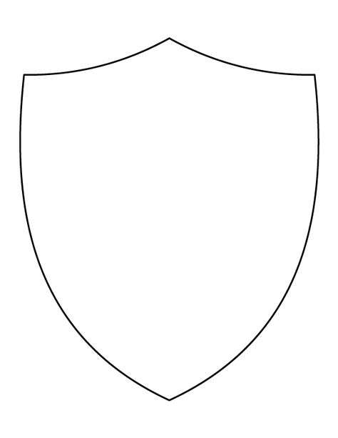 Shield pattern. Use the printable outline for crafts, creating stencils, scrapbooking, and more. Free PDF template to download and print at http://patternuniverse.com/download/shield-pattern/ Diy Knight Shield, Shield Template Printable, Superhero Shield Craft, Knight Shield Craft, Sheild Ideas Art, Sheild Ideas, Shield Printable, Knight Craft, Shield Craft