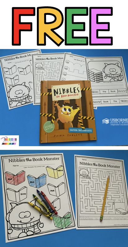 BOOK COMPANION FREEBIES USBORNE BOOKS - NIbbles the book monster activities - book companion - Usborne - free lessons - activities and printables - homeschool - homeschooling - reading - reading comprehension - read alouds - stories - math and literacy units - social studies and science units #kindergartenreading #kindergartenwriting Nibbles Book Monster Birthday Party, Nibbles The Book Monster Activities, 1st Grade Book Crafts, Nibbles Book Monster, Story Books With Activities, Nibbles The Book Monster, Cafe Classroom, Monster Books, Storybook Crafts