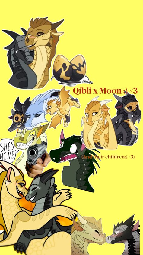 ~!~Not my art~!~ My first collage, Moon x Qibli Wof ship 🥰❤️😊 Moon X Qibli, Qibli Wof, Dragon Moon, Wings Of Fire Dragons, Dragon Girl, Wings Of Fire, Creature Art, Favorite Books, My Art