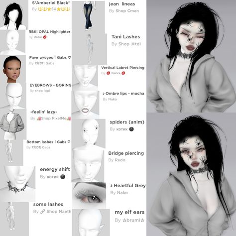 Imvu Outfits Under 4000, Imvu Female Avatar, Imvu Tutorial Avatar, Imvu Goth Outfits, Kawaii Imvu Avatar, Imvu Face Tutorial, Imvu Face Ideas Tutorial, Imvu Avi Ideas Under 4000, Cute Imvu Avatars Ideas