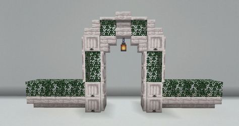 Caylus Arch Ideas Minecraft, Minecraft Quartz Floor Designs, Pale Garden Minecraft, Minecraft Gateway, Arch Minecraft, Minecraft Doorway Design, Minecraft Entrance, Minecraft Archway, Minecraft Arch