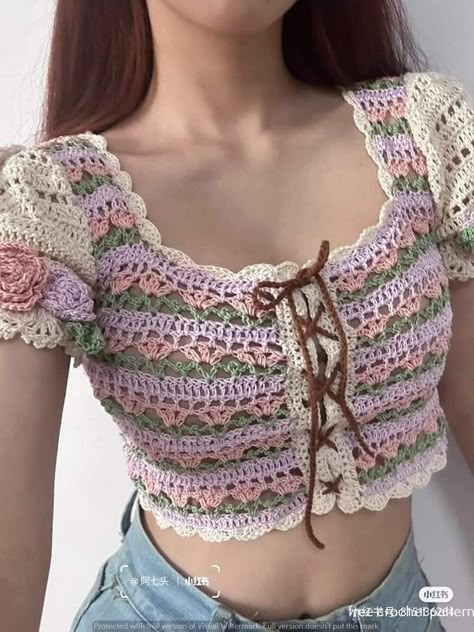 Crochet Top Dress, Crochet Top Outfit, شال كروشيه, Fall Crochet Patterns, Mode Crochet, Crochet Clothing And Accessories, Kawaii Crochet, Crochet Stitches For Beginners, Crochet Fashion Patterns