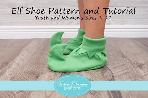 Elf Slippers, Shoe Cobbler, Size 12 Women Shoes, Elf Shoes, Buddy The Elf, Shoe Pattern, Designs Patterns, Shoe Covers, Sewing For Kids