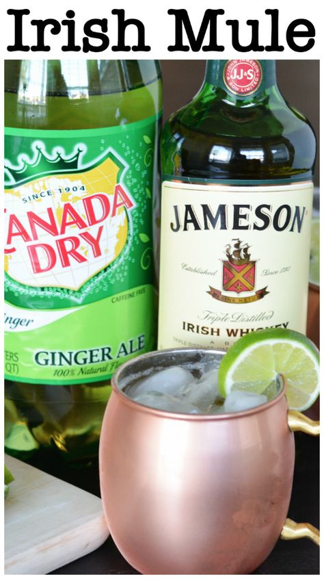 Irish Mule Recipe, St Patricks Day Cocktails, Cointreau Cocktail, Whiskey And Ginger Ale, Irish Mule, Campari Cocktail, St Patricks Day Drinks, Irish Drinks, Day Cocktails