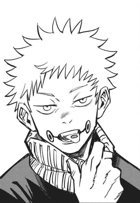 An image of Inumaki Toge, a character from popular anime/manga Jujutsu Kaisen. He has his mouth open and is pulling his scarf away from his face as though he were about to speak. Anime Lineart, Punch Man, Anime Tattoos, Fanarts Anime, Anime Sketch, Phone Themes, An Anime, Manga Drawing, Art Sketchbook