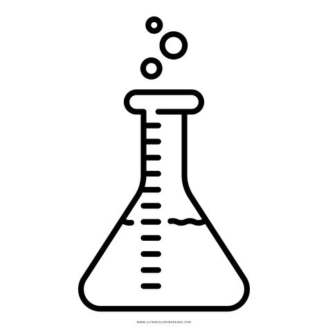 beaker Coloring Page Beaker Drawing Chemistry, Science Drawings Easy, Science Beaker Drawing, Beaker Drawing, Flask Tattoo, Science Beaker, Fossils Activities, Science Lab Decorations, Science Drawing