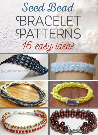 16 Easy Seed Bead Bracelet Patterns - links to easy projects Easy Seed Bead Bracelet, Bead Bracelet Patterns, Seed Bead Bracelet Patterns, Seed Bead Tutorials, Beaded Necklace Patterns, Beaded Bracelets Tutorial, Seed Beading, Bead Tutorials, Seed Bead Patterns