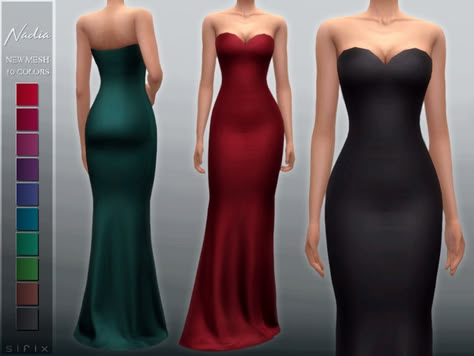 sims 4 cc // custom content formal wear clothing // #sims4cc #sims4customcontent #ts4cc //Sifix's Nadia Gown Sims 4 Maxis Match Formal Wear, Sims 4 Clothing Sets, Sims Fashion, French Conversation, Sims 4 Cc Maxis, Sims Custom Content, Clothes Cc, Alpha Cc, Sims 4 Cc Clothes