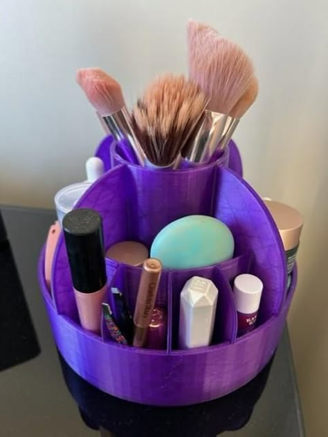 3d Printed Makeup Organizer, 3d Print Organizer, Impresora 3d Ideas, Spinning Makeup Organizer, Spinning Organizer, Daily Makeup Routine, 3d Ideas, 3d Printing Art, 3d Printing Projects