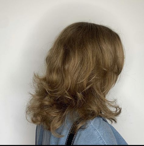 Light Brown Wolf Cut, Dirty Blonde Wolf Cut, Wolf Cut Back View, Blonde Wolf Cut, Gold Brown Hair, Dark Blonde Balayage, Shag Cut, Aesthetic 2023, Cut Strawberries