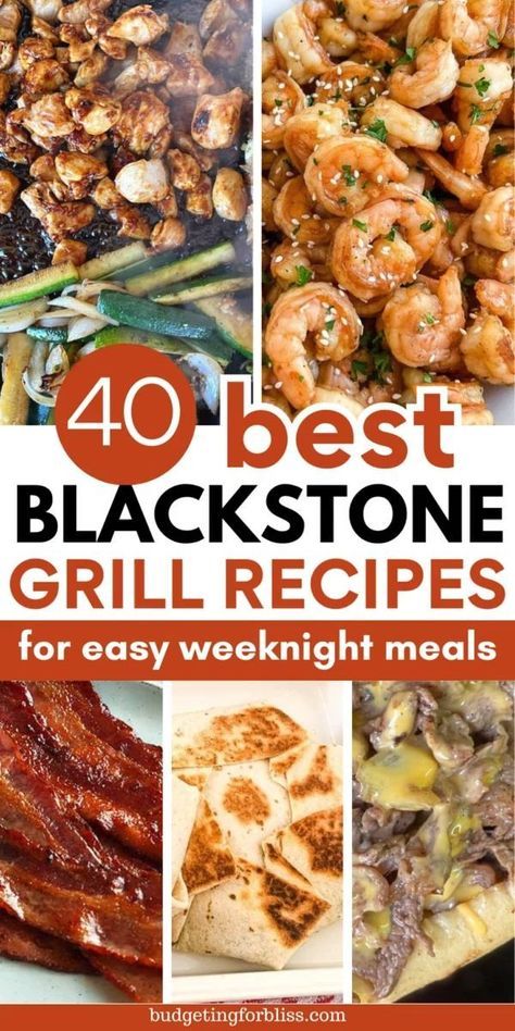 Looking for easy Blackstone grilling recipes for dinner? Find quick and delicious griddle recipes perfect for feeding a crowd. You will find easy dinners with chicken, beef, and shrimp as well as some breakfast meals you can make on your Blackstone. Enjoy for easy weeknight family meals or for camping. Black Stone Grill, Beef And Shrimp, Camping Recipes Dinner, Blackstone Griddle Recipes, Outdoor Griddle Recipes, Grilled Dinner Recipes, Griddle Cooking Recipes, Easy Grilling Recipes, Blackstone Grill