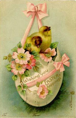 Happy Easter from Living Vintage - featuring 12 images that remind me of Easter. Vintage Easter Postcards, Vintage Easter Cards, Postal Vintage, Easter Greeting, Easter Postcards, Egg Easter, Easter Images, Easter Blessings, Baby Chick