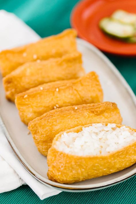 3 Ingredient Inari Sushi at Home Vegan Japanese Food, Inari Sushi, Rice Maker, Easy Sushi, Sushi At Home, Nigiri Sushi, Hawaii Food, Best Instant Pot Recipe, Seasoned Rice