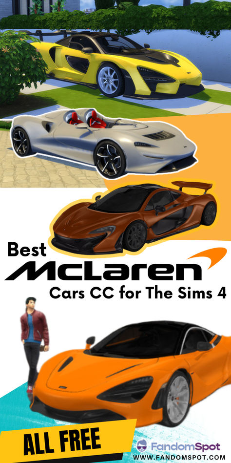 McLaren cars made for The Sims 4. Yes these are all deco only and not drivable, but they'll really fill out your Sim's garage or parking spot. Great for fans of super cars! Sims 4 Deco Cars, Sims 4 Vehicle Cc, Sims 4 Cc Cars Patreon Free, Sims 4 Functional Cars, Sims 4 Park, Sims 4 Car Mod, Sims 4 Cars, Car Deco, Mclaren Cars